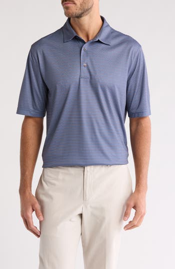 Greg Norman Performance Stretch Golf Polo<br /> In Navy Heather