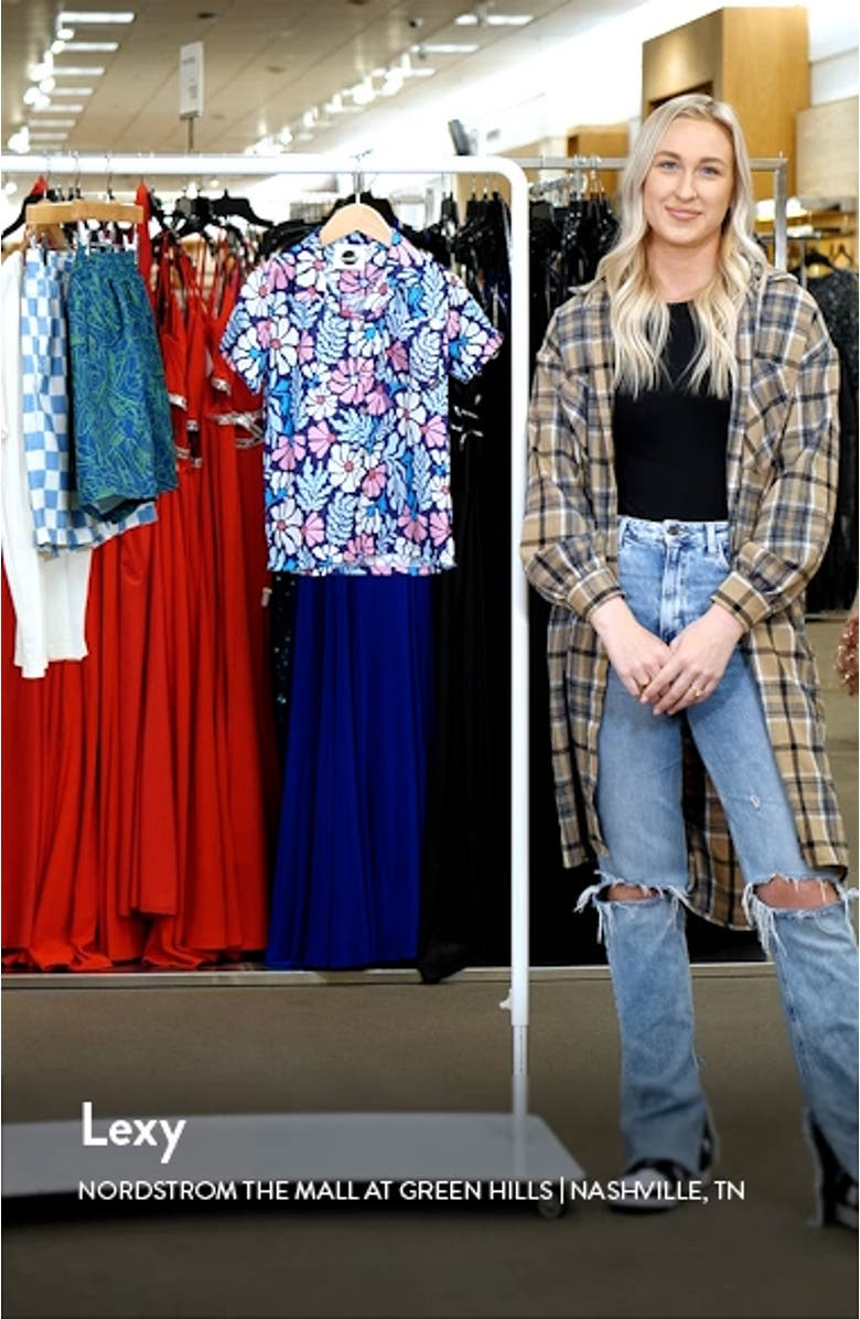 Kids' Floral Short Sleeve Button-Up Shirt, sales video thumbnail