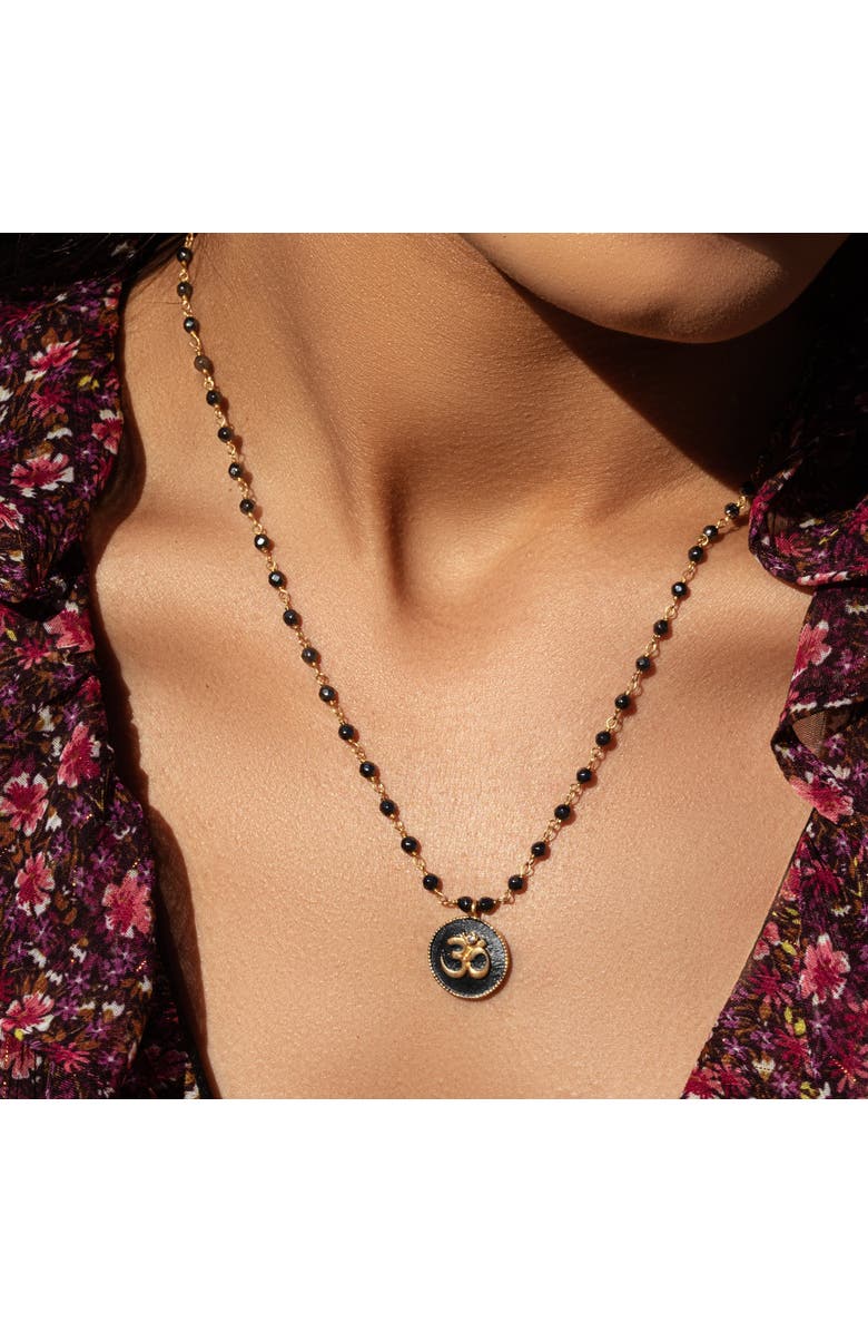 Karma and Luck Grounding Serenity Necklace, Alternate, color, Gold/Dark Grey