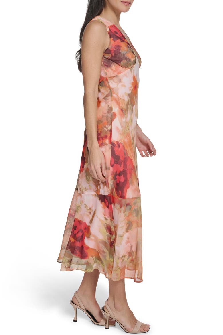 Floral Sleeveless Chiffon Maxi Dress, Alternate, color, TANGO MULTI
