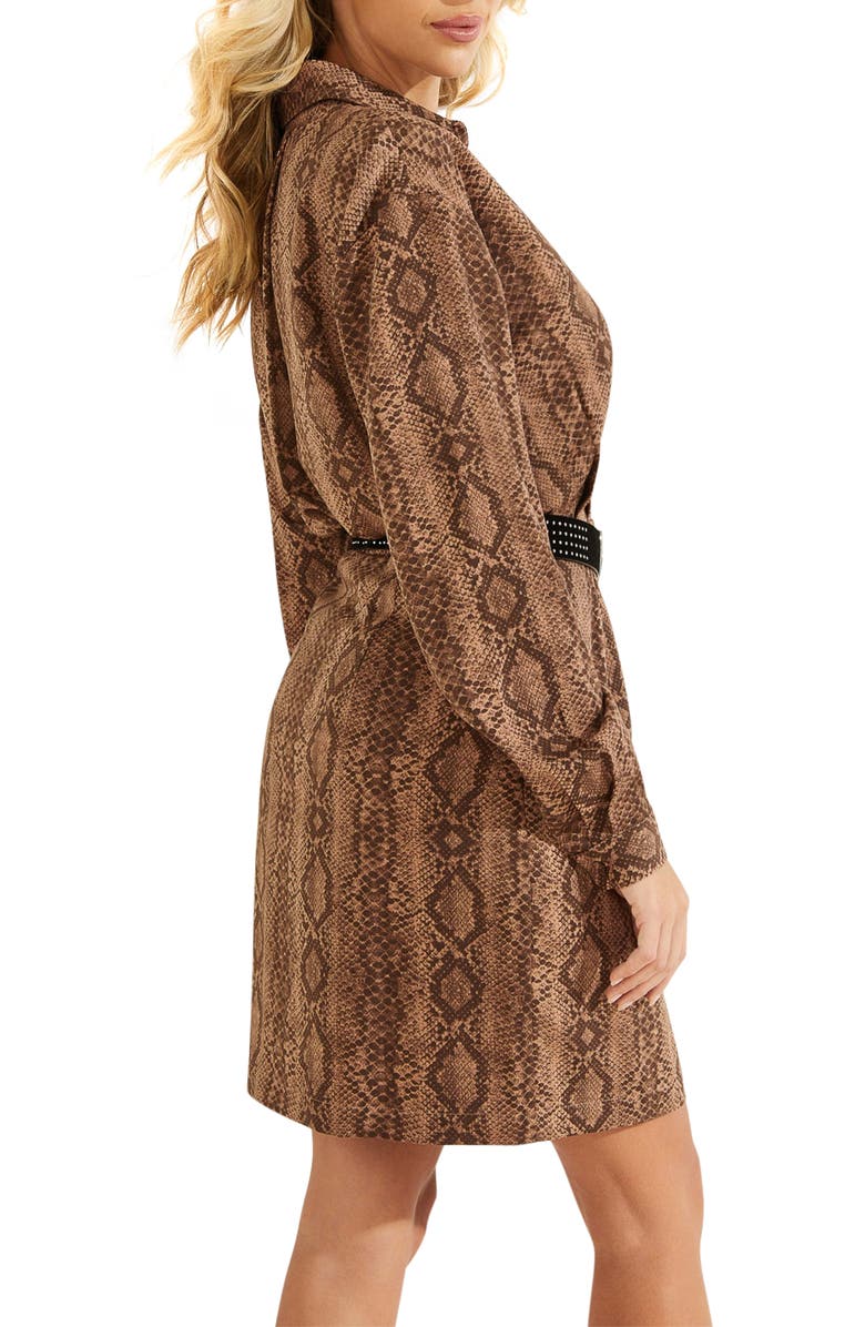 GUESS Dominique Long Sleeve Shirtdress, Alternate, color, 