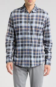 Coastaoro Plaid Long Sleeve Knit Shirt