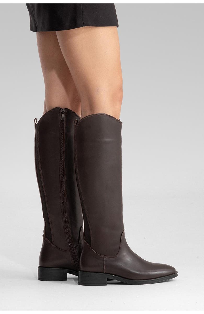 Forever & Always Shoes Ruiz Leather Knee High Boot, Alternate, color, Brown