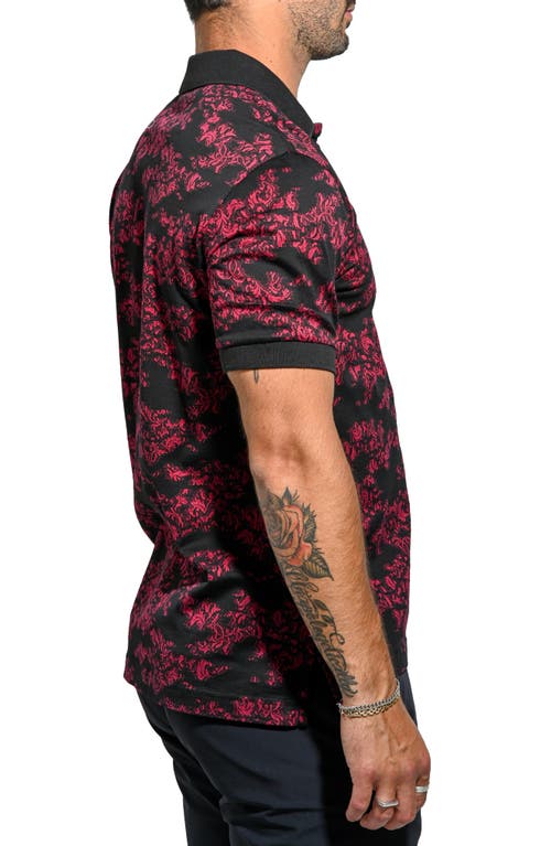 Maceoo Mozartleaftip Red Stretch Nylon Polo In Red