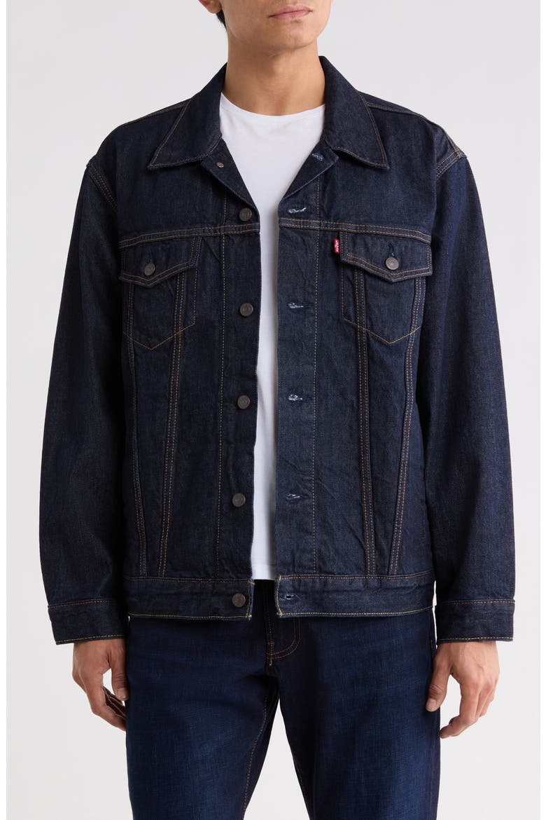 Relaxed Fit Trucker Jacket, Main, color, RINSE IT OUT TRK