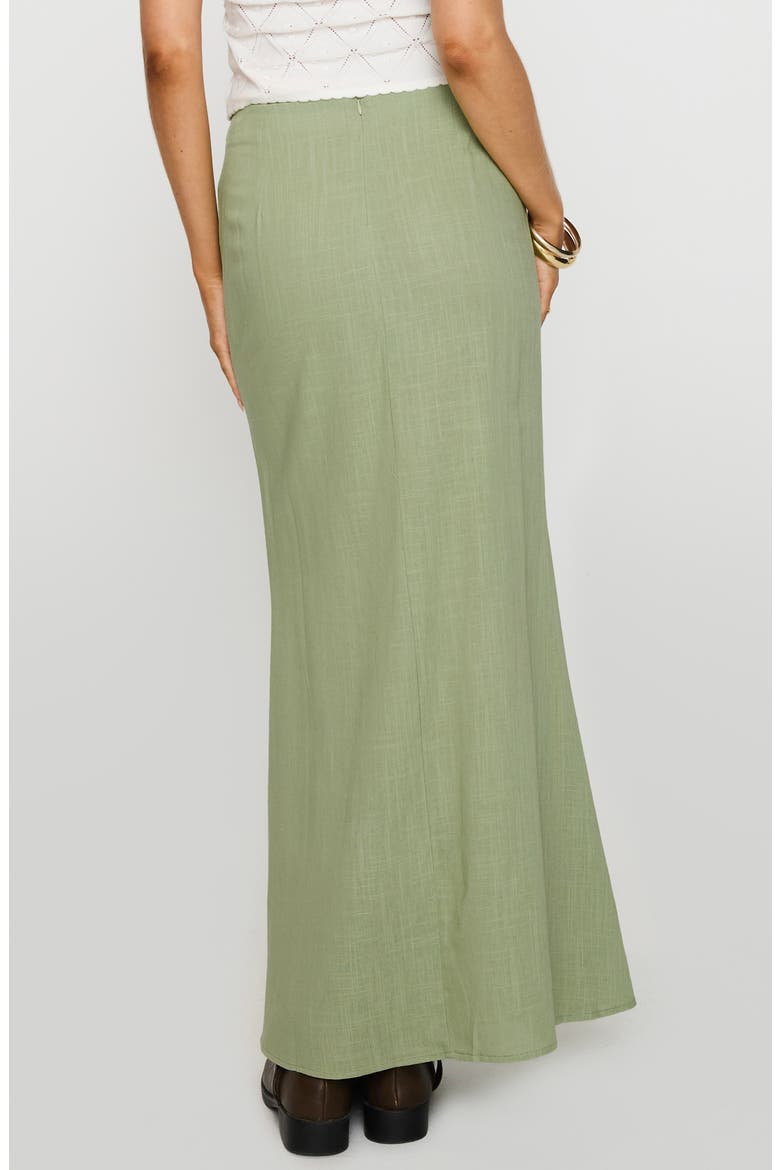 Sophia Cotton & Linen Maxi Skirt, Alternate, color, GREEN