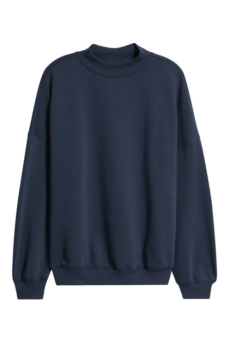Mock Neck Sweatshirt, Alternate, color, NAVY INDIGO