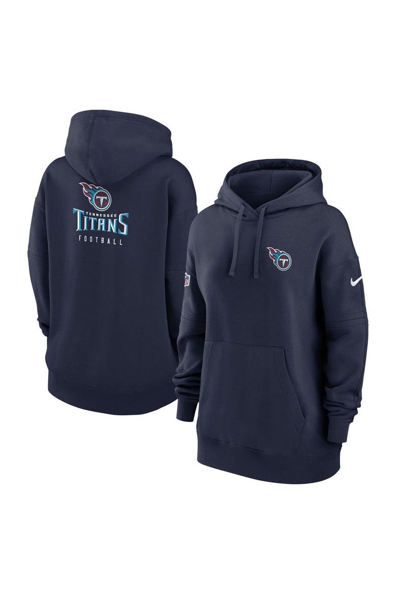 Women's Nike Navy Tennessee Titans 2023 Sideline Club Fleece Pullover Hoodie, Main, color, Navy