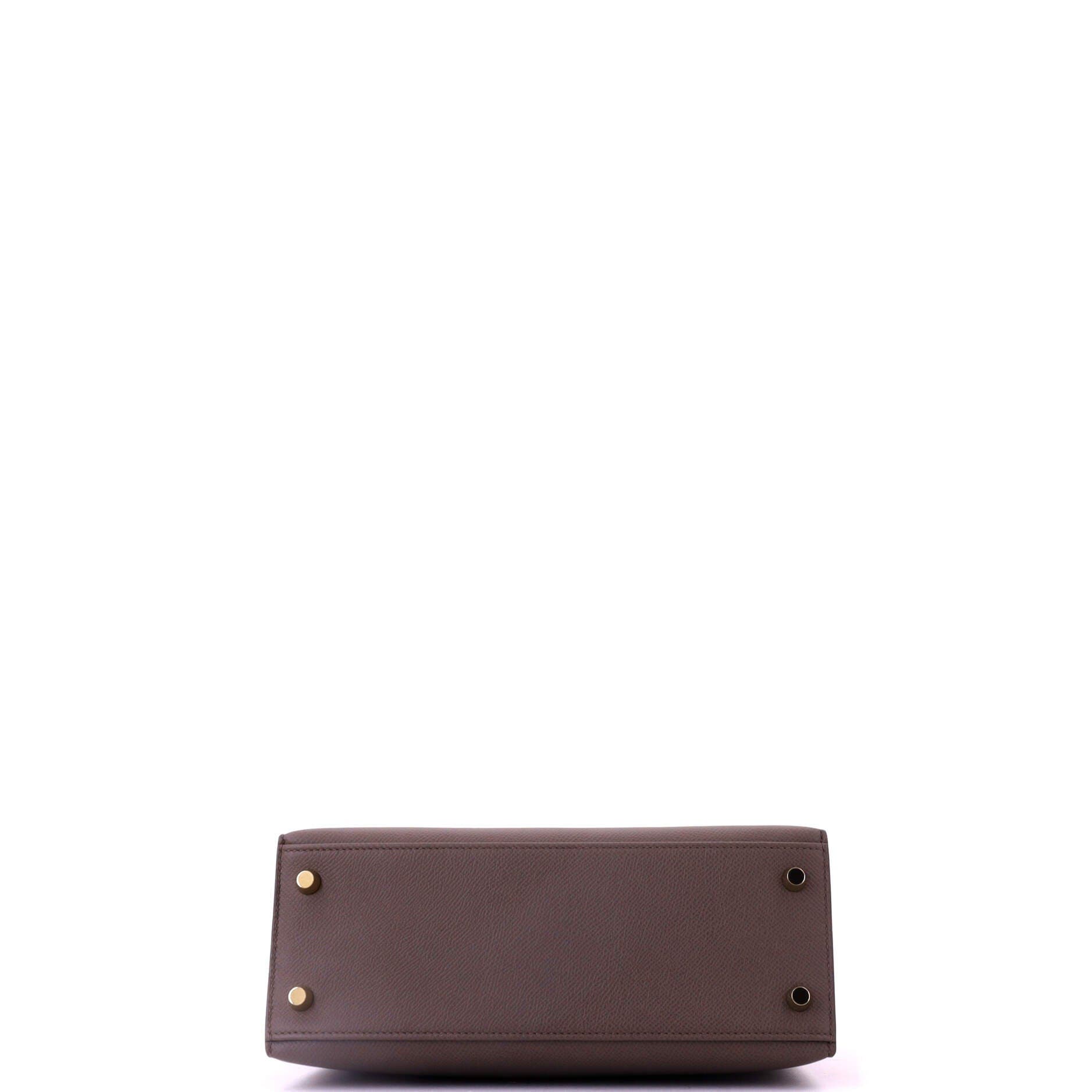 Pre-Owned Hermes Kelly Handbag Grey Epsom with Gold Hardware 25, Alternate, color, Etain