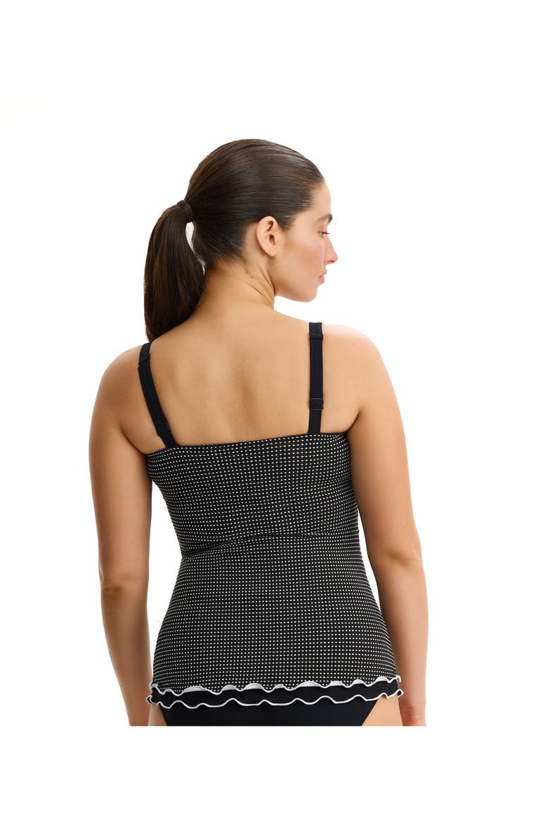 Dottie Delight D-Cup Tankini Top, Alternate, color, Black-White
