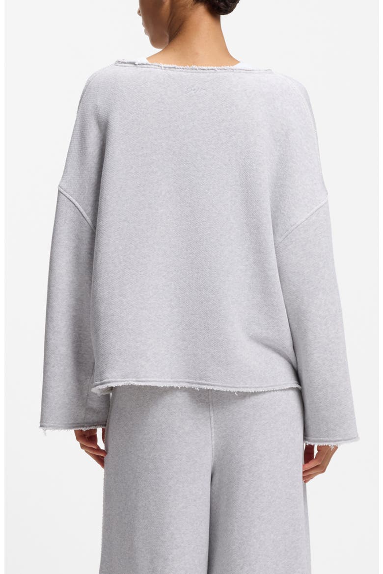 Enely Raw Edge Cotton Blend Sweatshirt, Alternate, color, OPEN GREY
