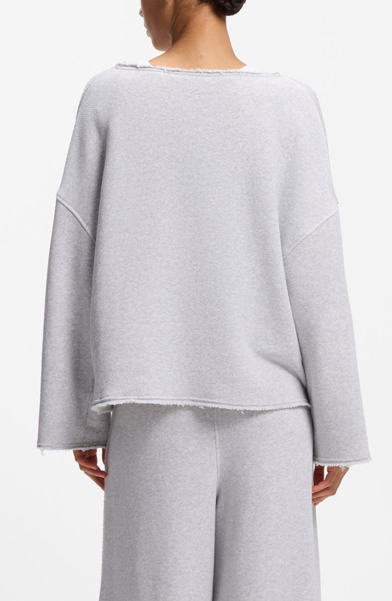 BOSS Orange Enely Raw Edge Cotton Blend Sweatshirt, Alternate, color, 