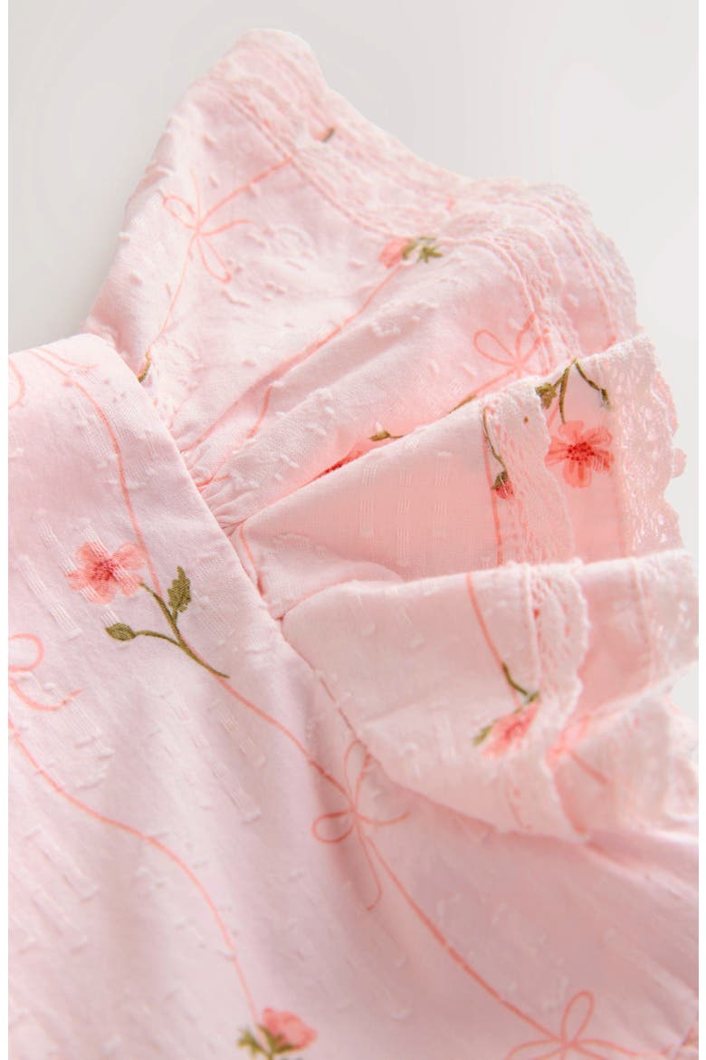 Kids' Floral Stripe Dress, Alternate, color, PINK