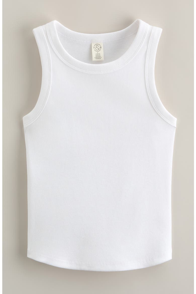 Kids' Easy Rib Tank, Main, color, WHITE