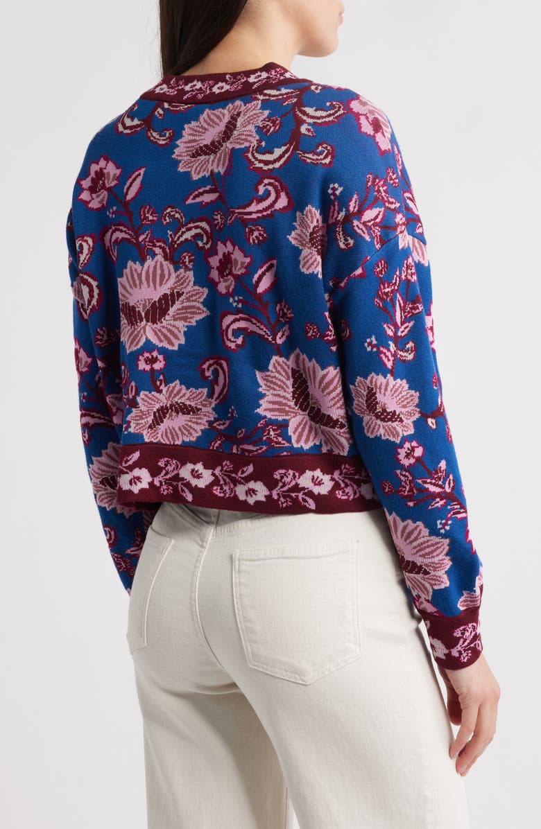 FARM Rio Flower Delicacy Jacquard Cardigan, Alternate, color,