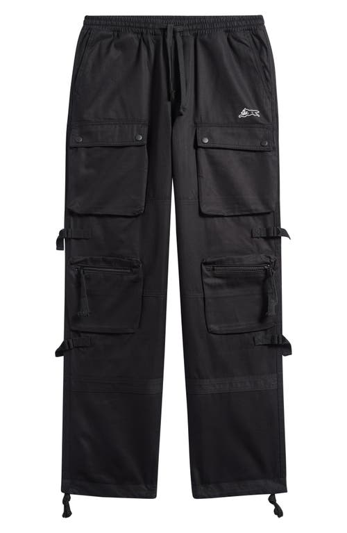 Icecream Big Bag Cotton Twill Cargo Pants In Black