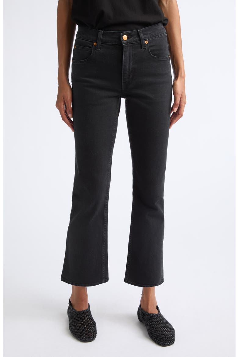 The Rooney Mid Crop Kick Flare Jeans, Main, color, WASHED BLACK
