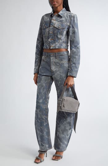 デニム・ジーパン ALEXANDER WANG BALLOON JEANS IN DENIM high-waist ballon jeans in brushed denim in WASHED LIGHT