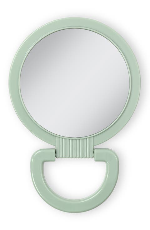 Dual-Sided Hanging Handheld Mirror in Soft-Touch