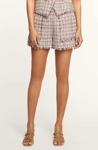 Allen Wildflower Fringe Trim Tweed Shorts
