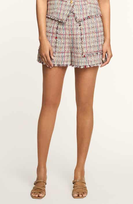Allen Wildflower Fringe Trim Tweed Shorts