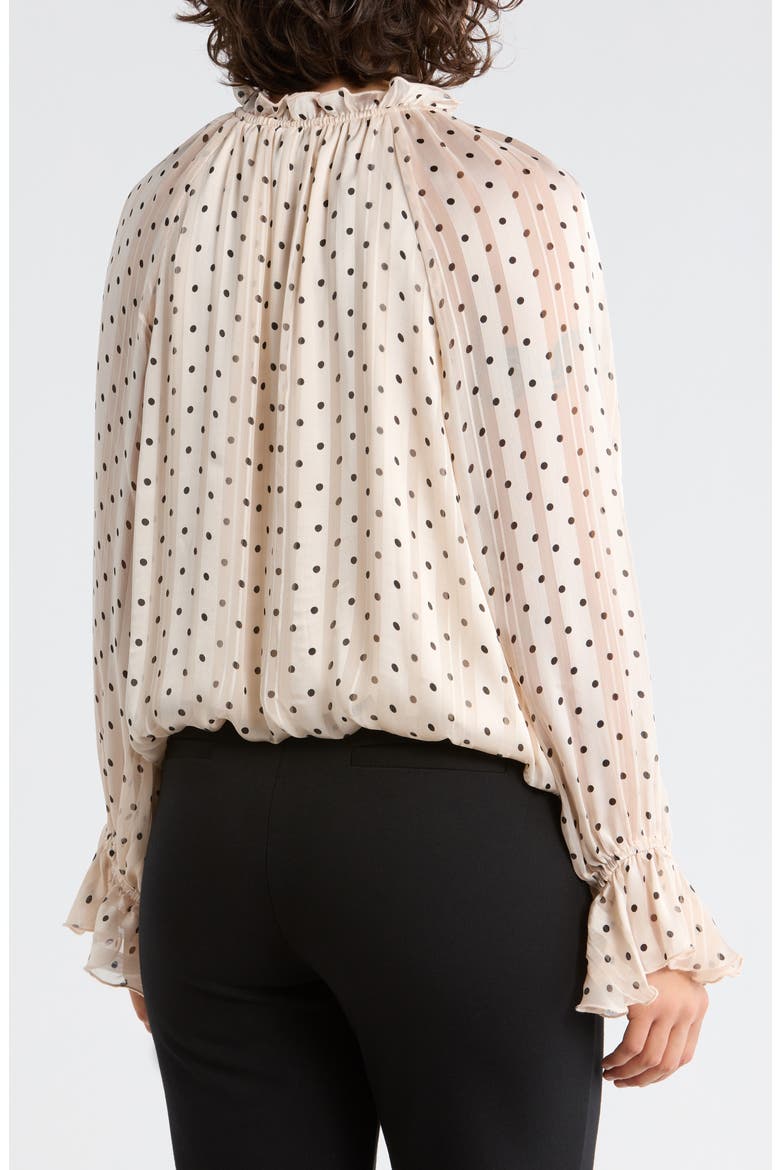 Print Woven Top, Alternate, color, BLUSH/ BLACK DOT