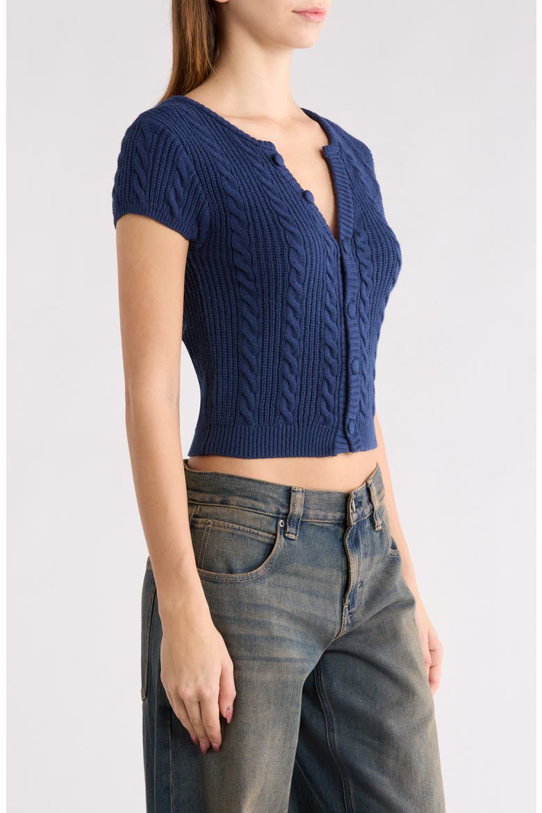 Liana Cable Cardigan, Alternate, color, NAVY