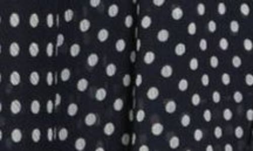 Tommy Hilfiger Bardot Dot Ruffle Dress In Sky Captain/ivory