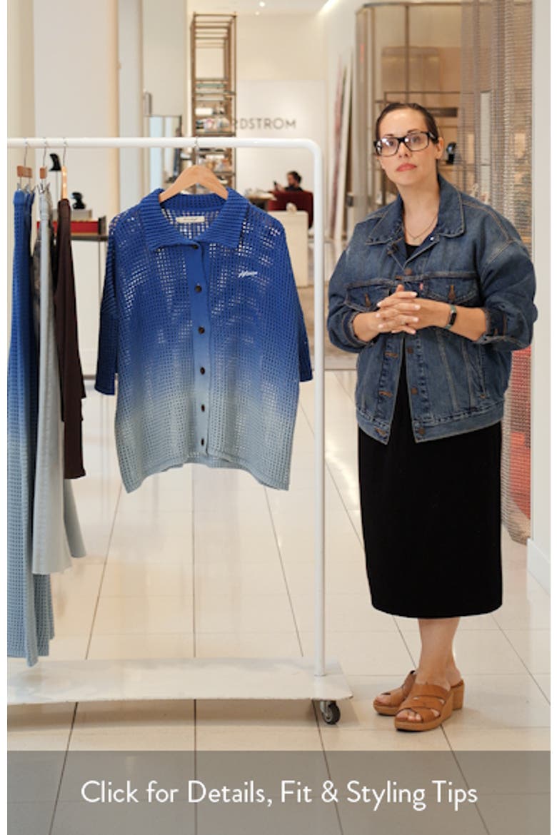 Ombré Open Stitch Button-Up Shirt video