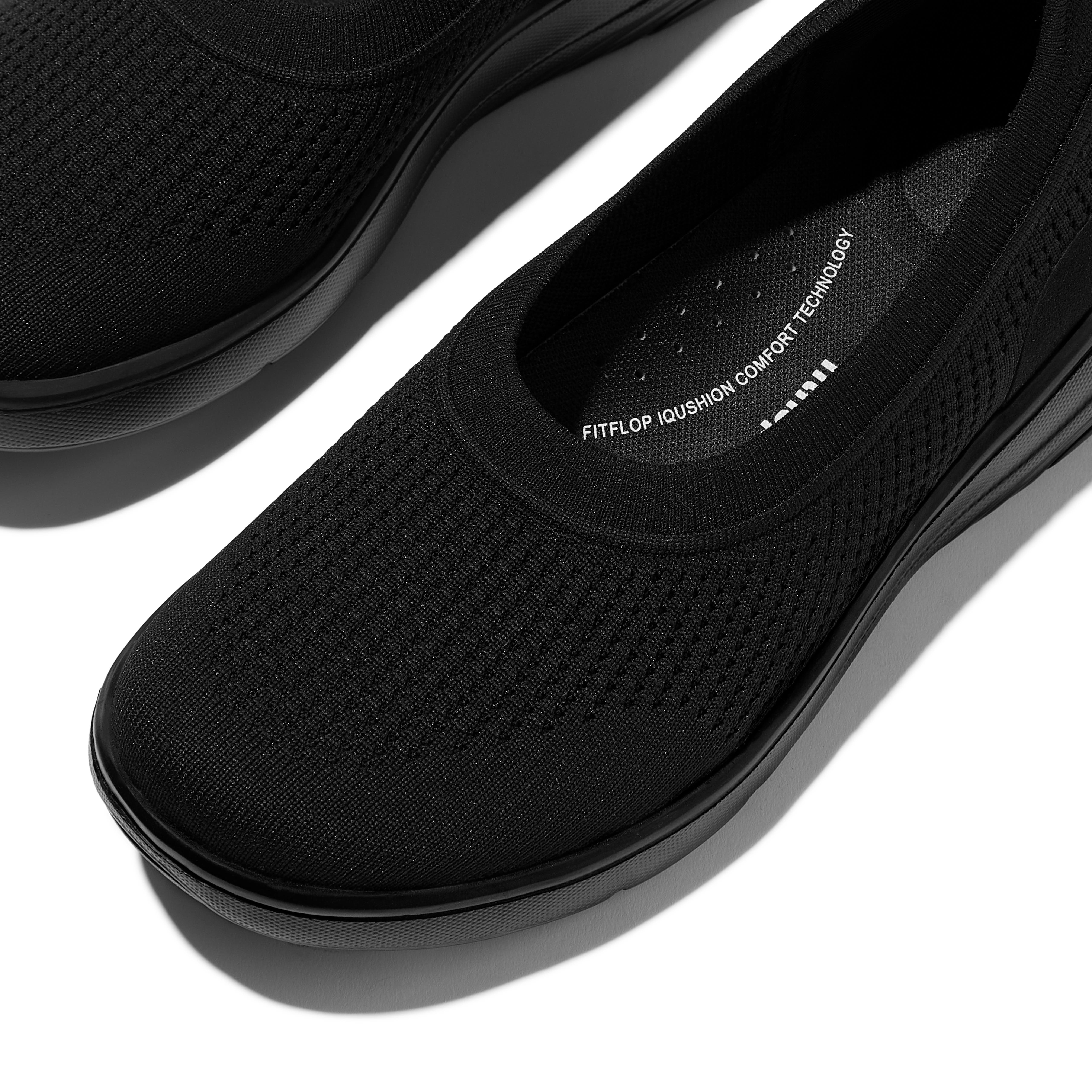 Super-Q Knit Ballet Flats, Alternate, color, All Black