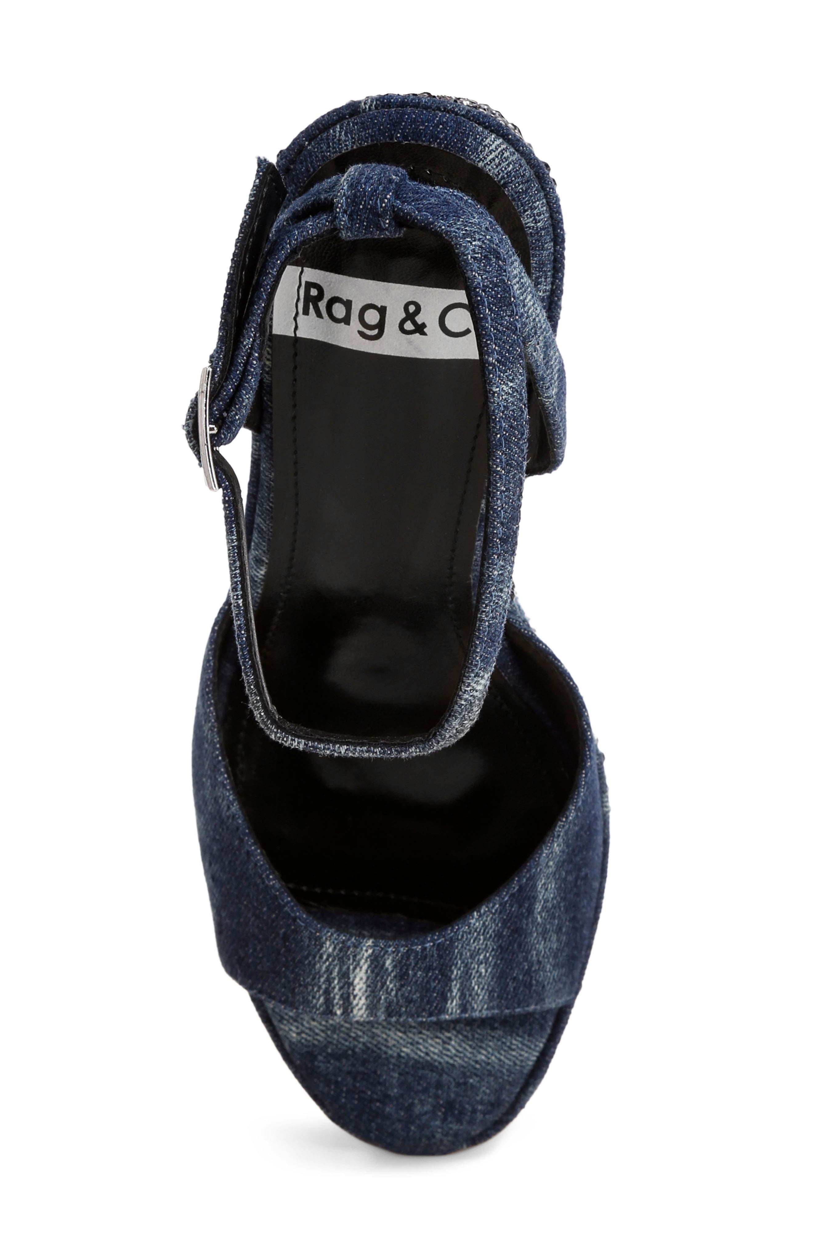 Mandala Wedge Sandal, Alternate, color, DENIM