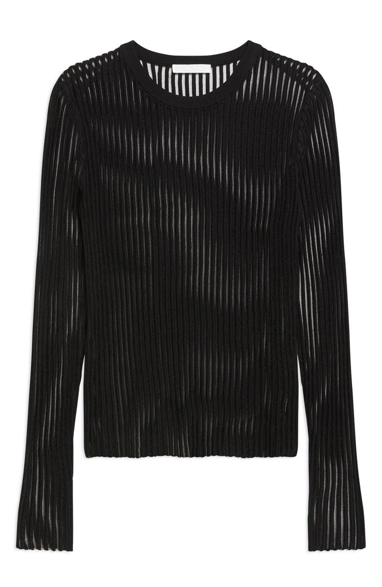 Helmut Lang Sheer Stripe Sweater, Alternate, color, 