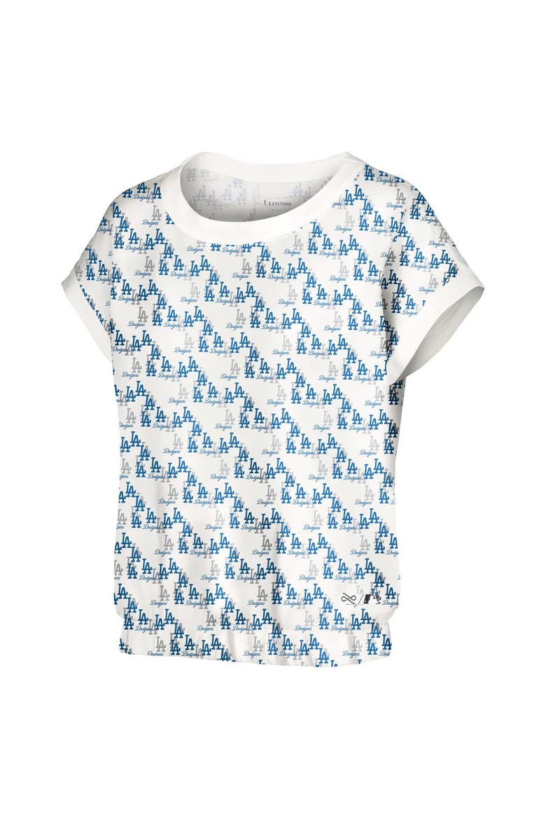 Women's Lusso  White Los Angeles Dodgers Madge Dolman Tri-Blend T-Shirt, Alternate, color, White