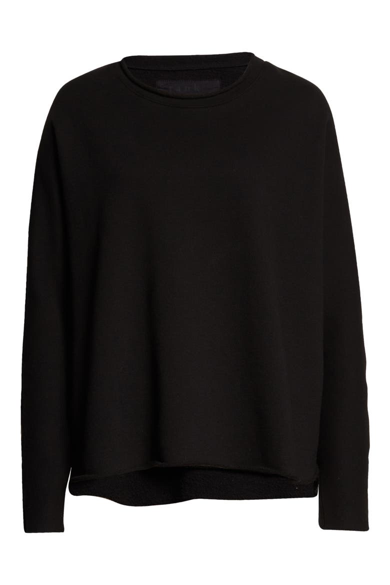Anna Long Sleeve Capelet Sweatshirt, Alternate, color, BLACK