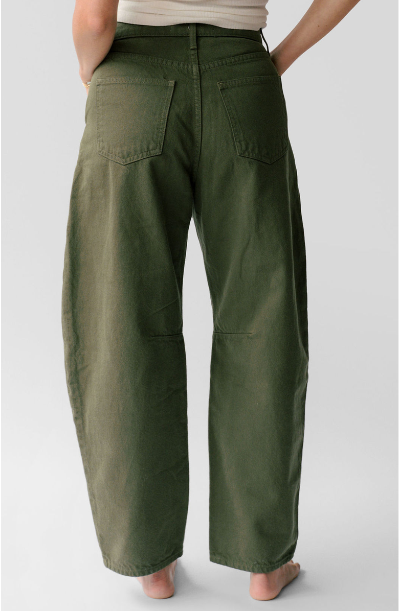 Nelle Atelier The Ali Petite Mid-Rise Barrel Jean, Alternate, color, Olive