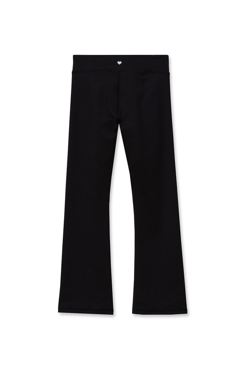 Lands' End Girls High Waisted Active Flare Leggings, Alternate, color, Onyx