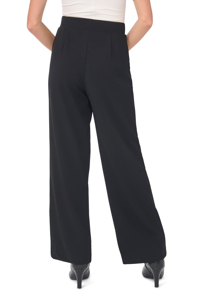 Pintuck Wide Leg Pull-On Pants, Alternate, color, RICH BLACK