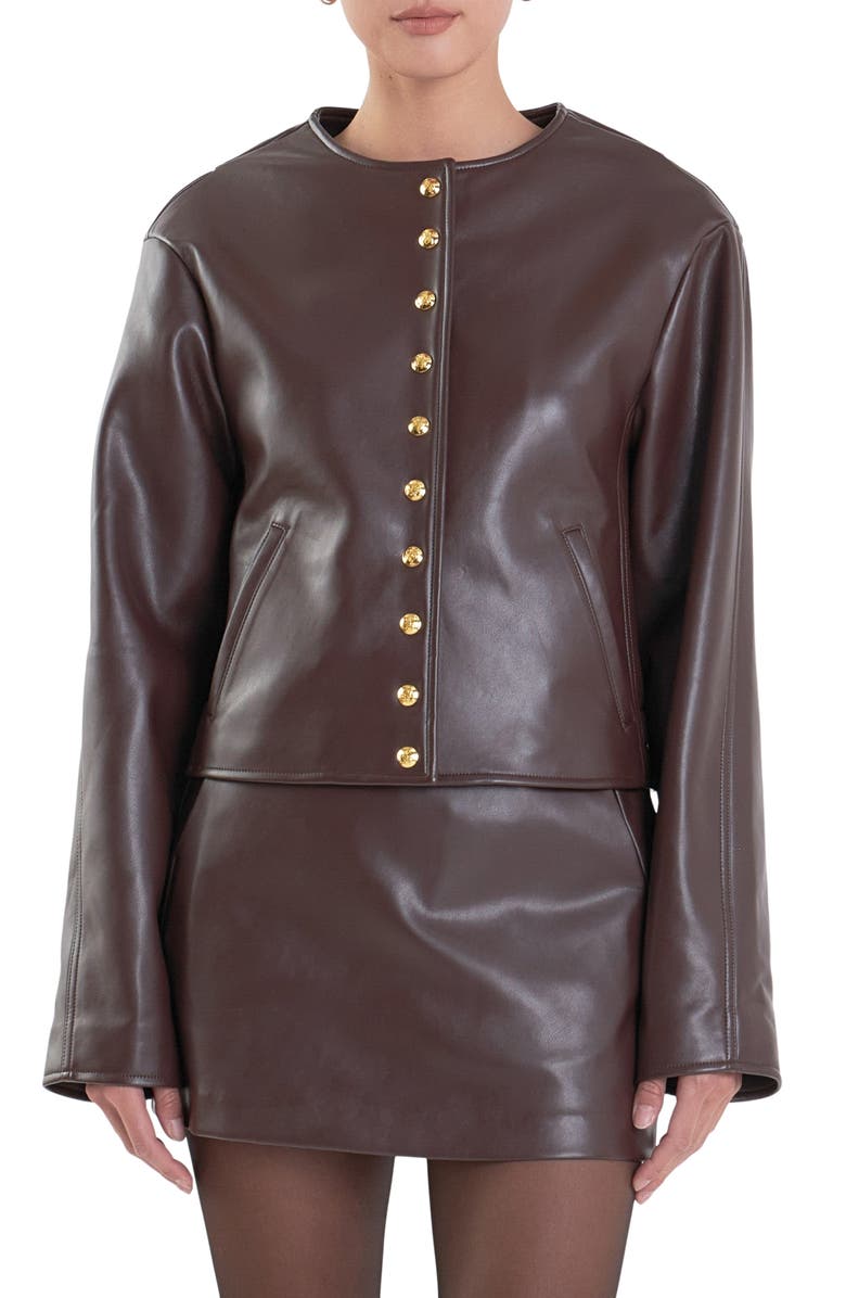 English Factory Faux Leather Jacket, Main, color, 