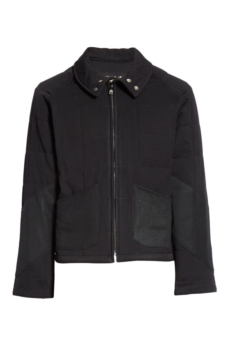 Quilted Wool Twill Jacket, Alternate, color, BLACK