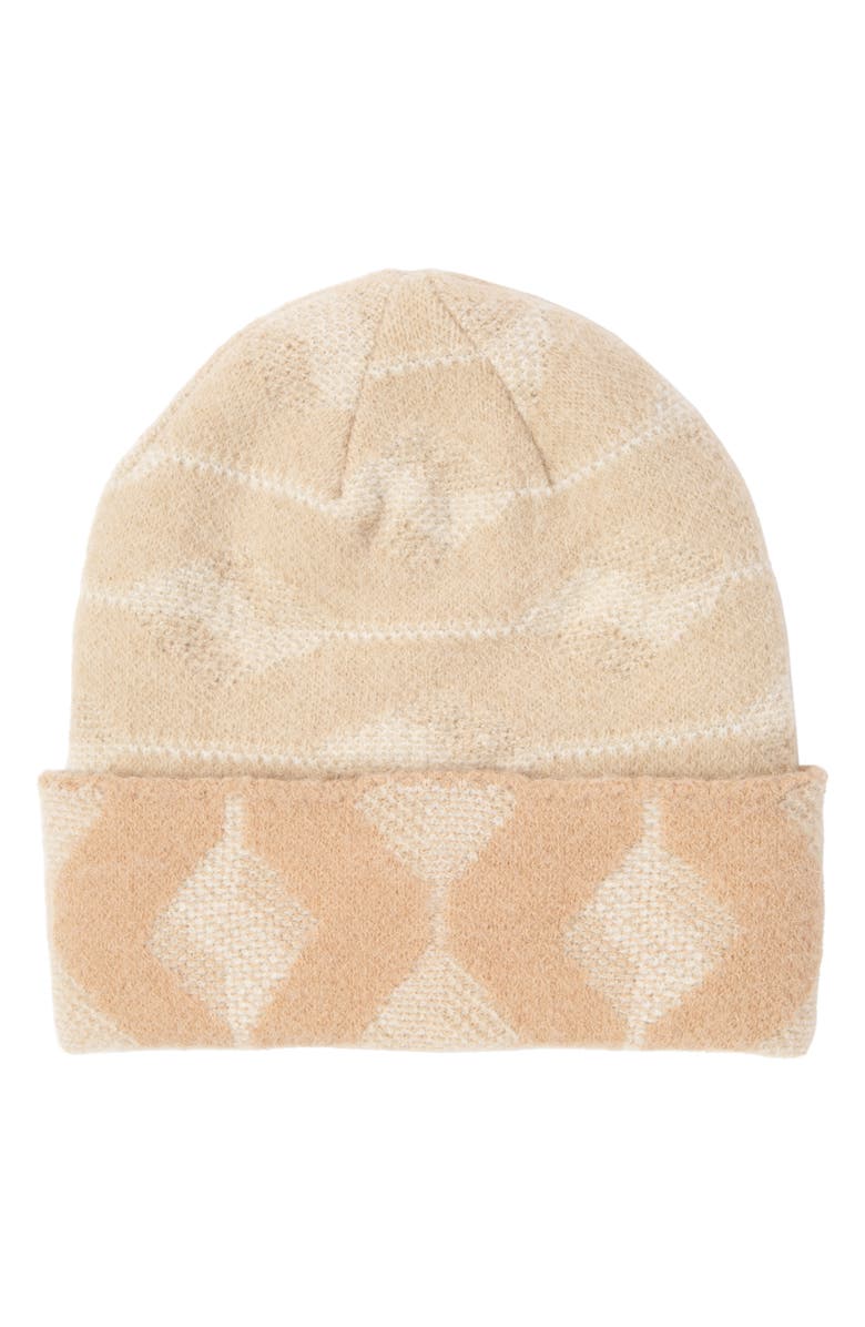 San Diego Hat Print Knit Cuffed Beanie, Main, color, Cream