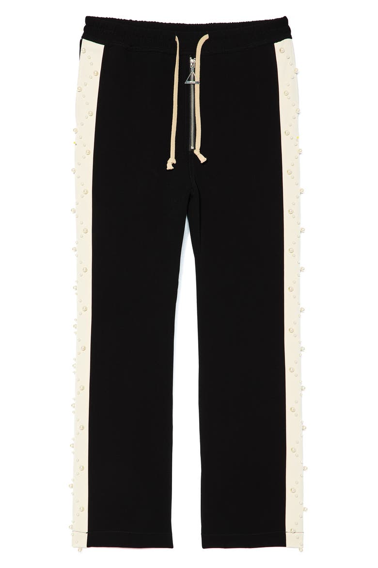 Baggy Cotton Track Pants, Alternate, color, BLACK