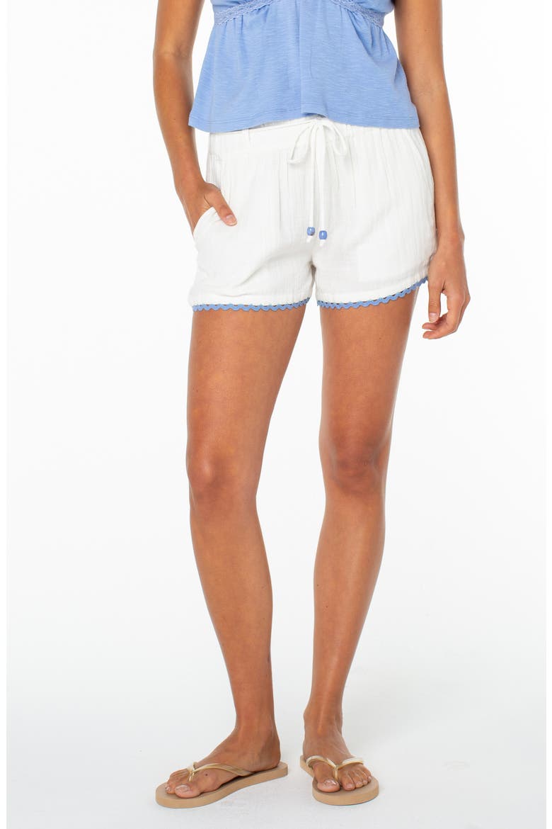 Wave Loom Scallop Trim Shorts, Main, color, CLOUD DANCER