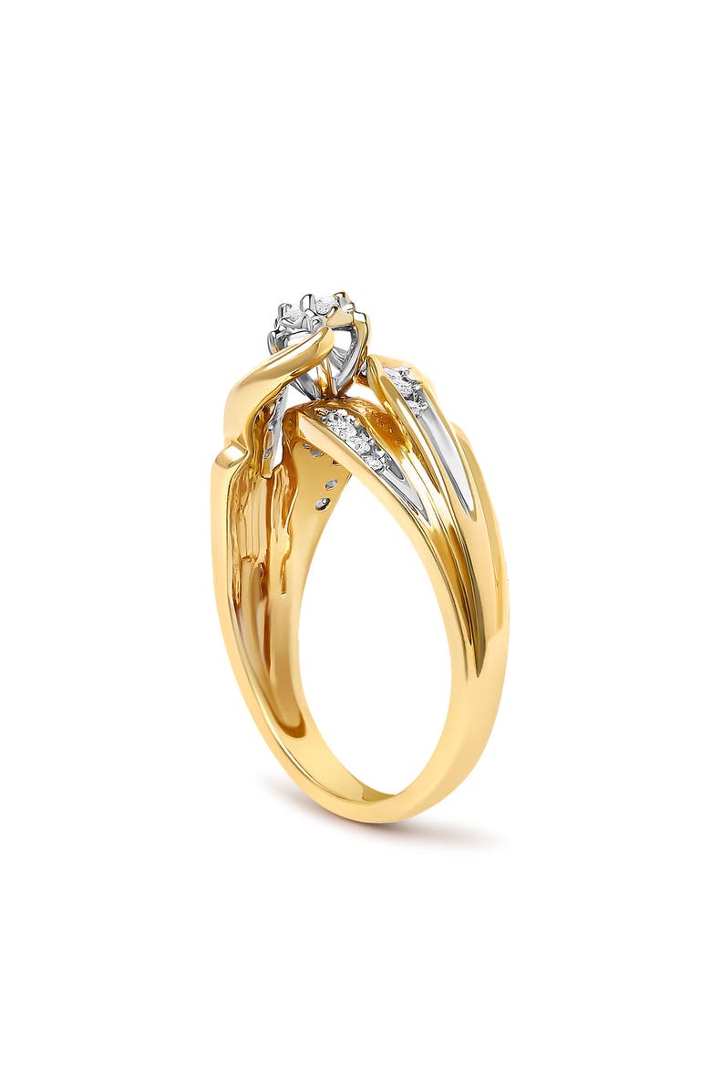 Haus of Brilliance 14K Yellow Gold 1/4 Cttw Round Diamond Wave Motif Bypass Ring, Alternate, color, Yellow Gold