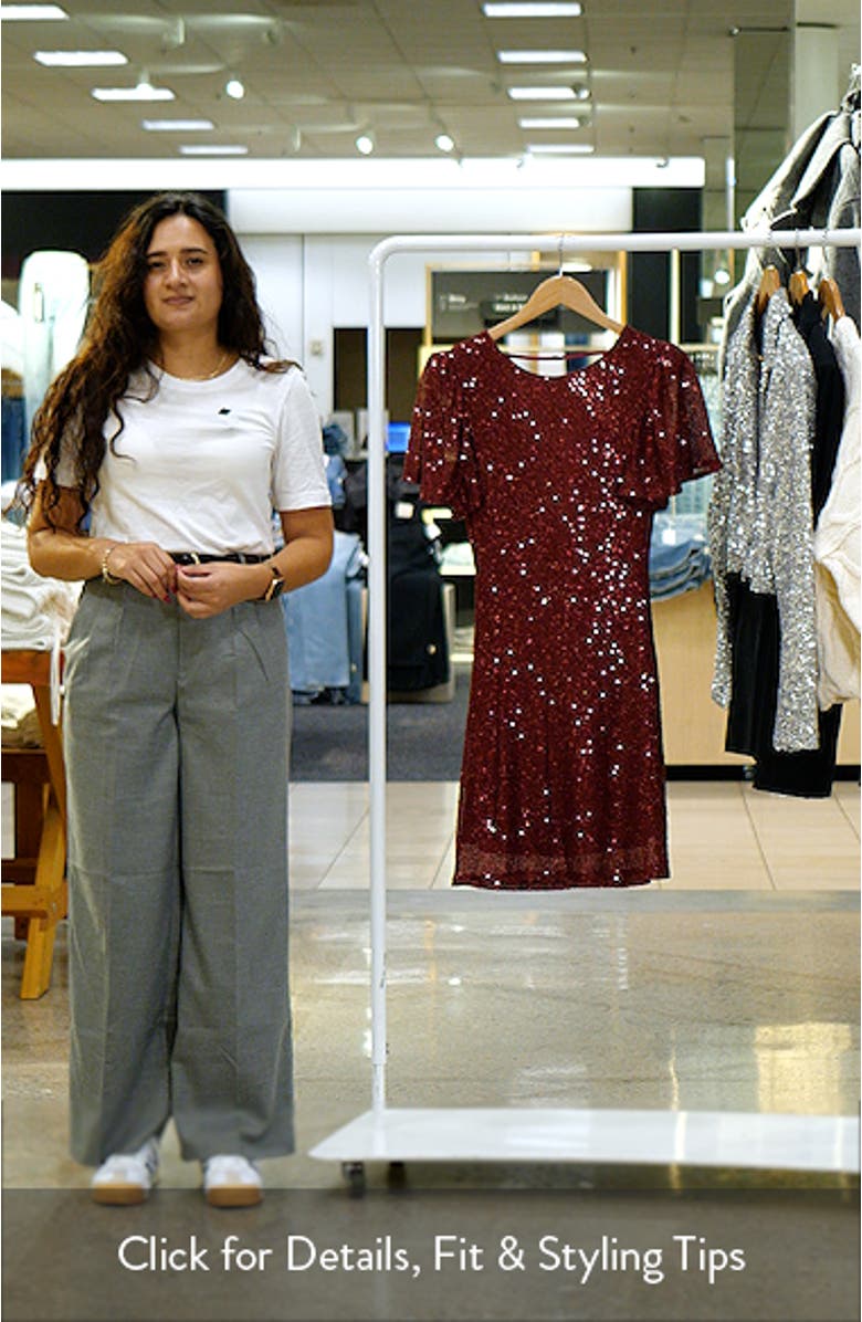 Sequin Flutter Sleeve Minidress