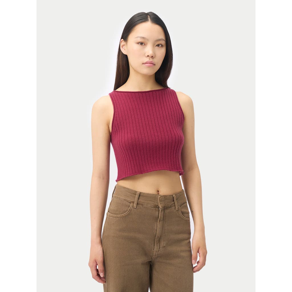Gobi Mongolian Cashmere Cashmere Crop Top In Pink