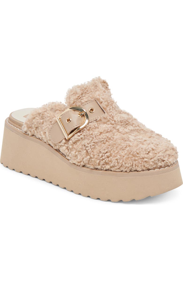 Dolce Vita Lelani Faux Fur Mule, Main, color, Natural Plush