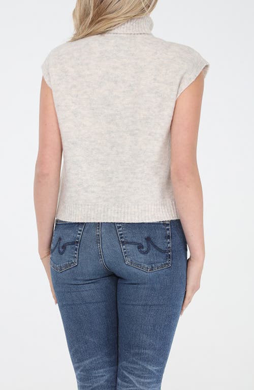 Rain And Rose Turtleneck Sweater Vest In Neutral