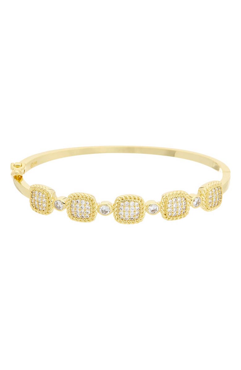 Juvell Cubic Zirconia Hinged Bangle Bracelet, Main, color, 