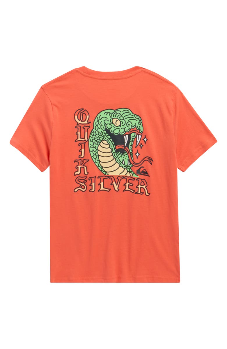 Quiksilver Kids' Snake Head Cotton Graphic T-Shirt, Alternate, color, Hot Coral