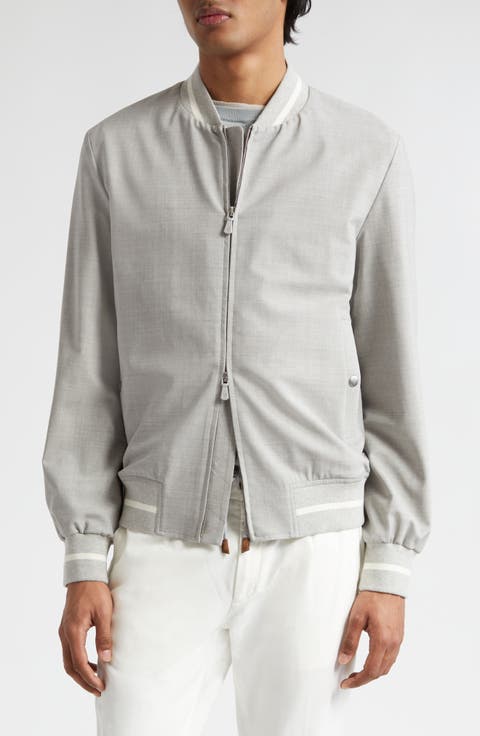 Stretch Wool Bomber Jacket